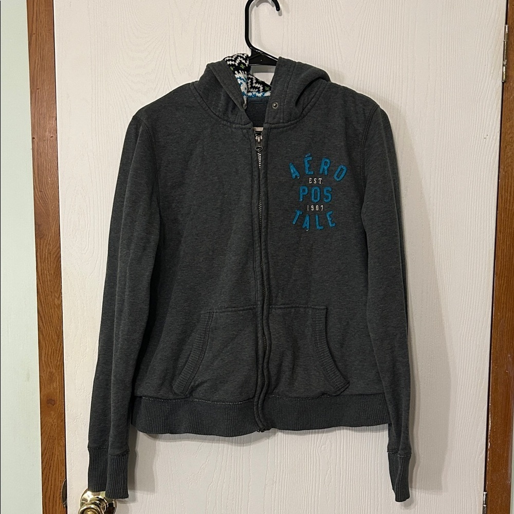 Aeropostale Dark Gray Zip-Up Hoodie XL